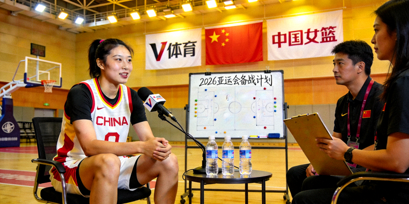 V体育专访中国女篮主力球员谈论2026年亚运会备战情况的现场照片